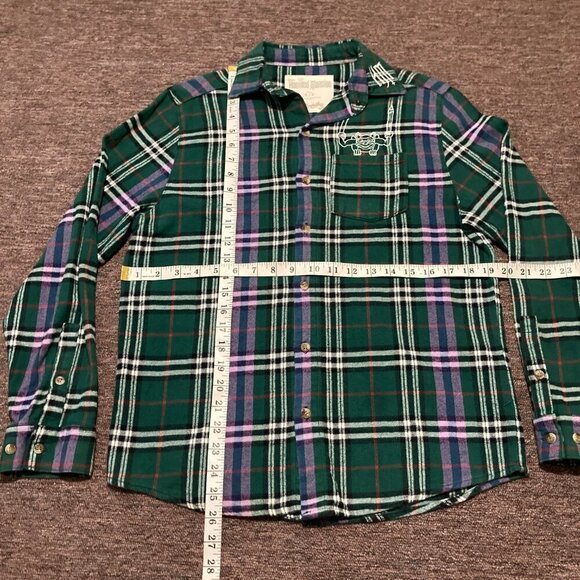 Disney World Haunted Mansion Flannel Shirt Size Small Cakeworthy Green Plaid - Picture 6 of 8